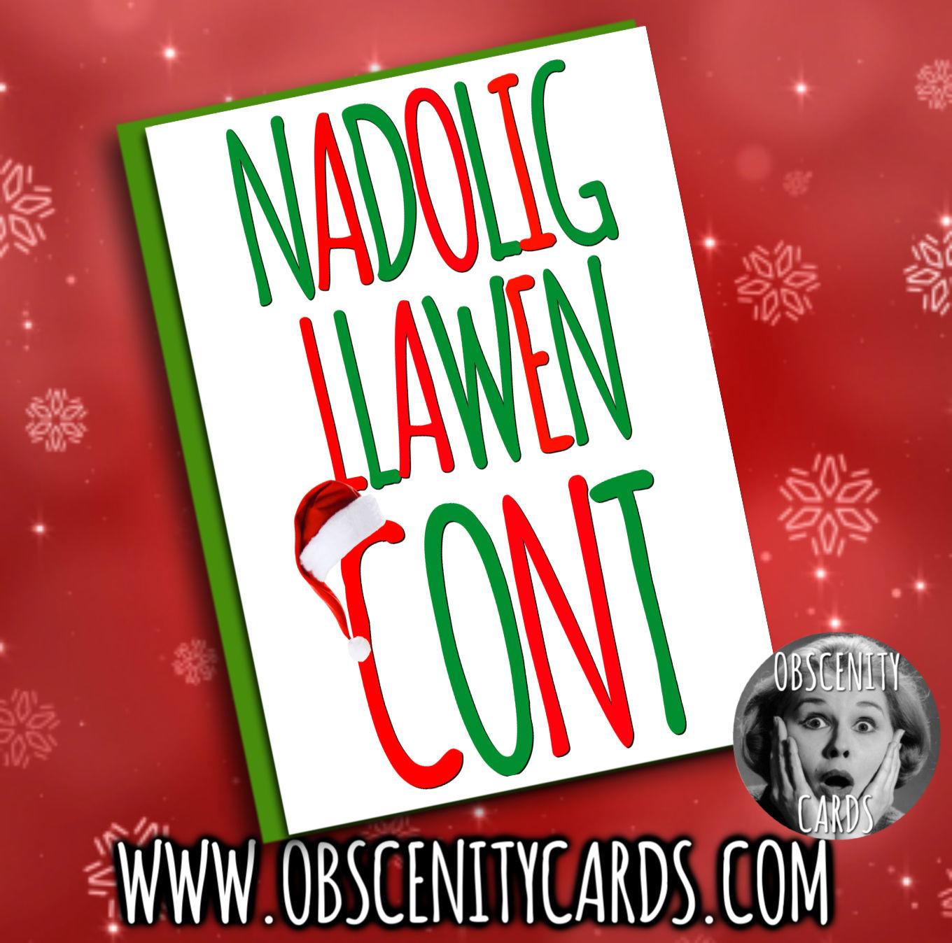 Nnadolig Llawen Cont Funny Welsh Christmas Card