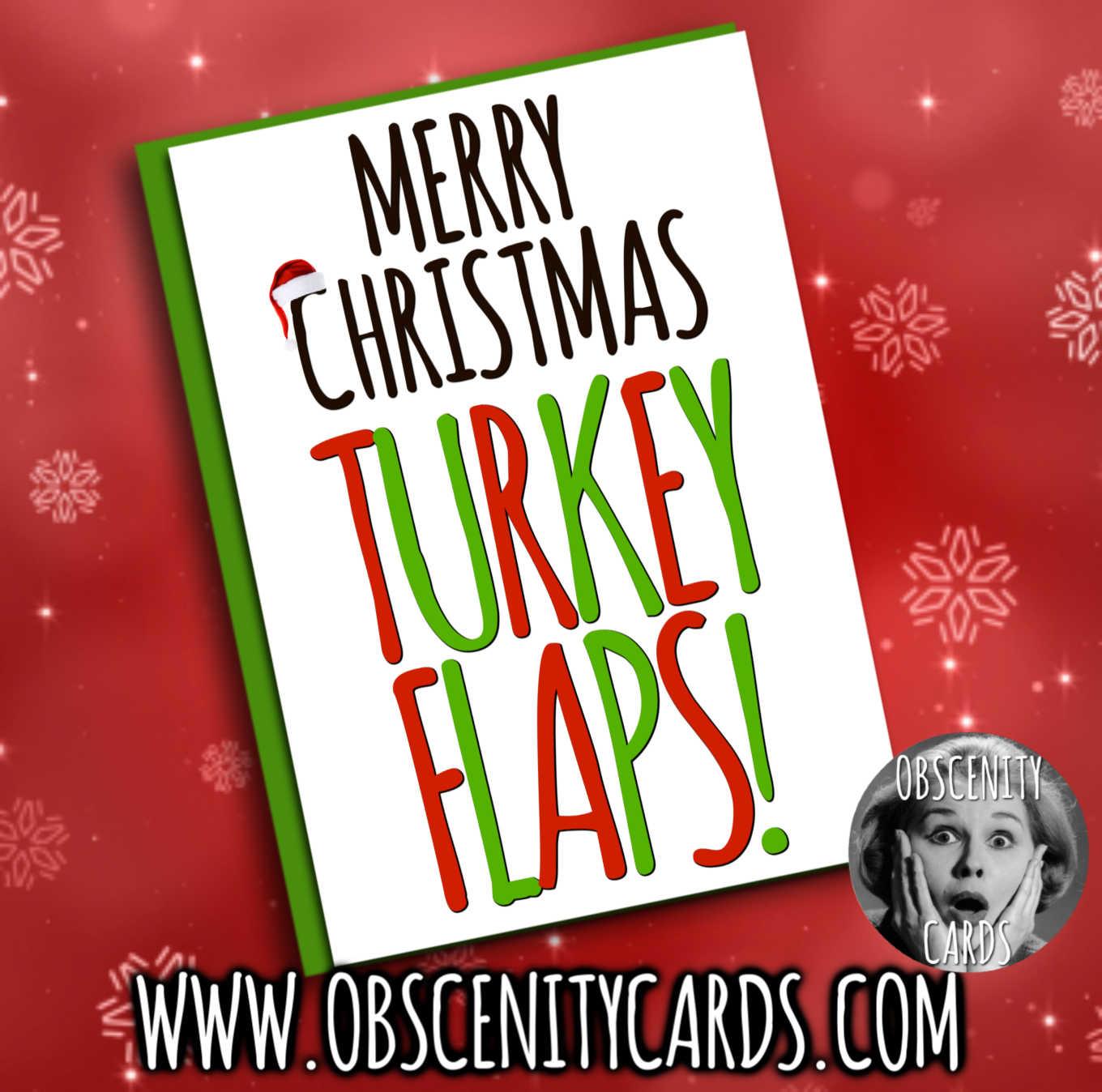 MERRY CHRISTMAS TURKEY FLAPS CARD