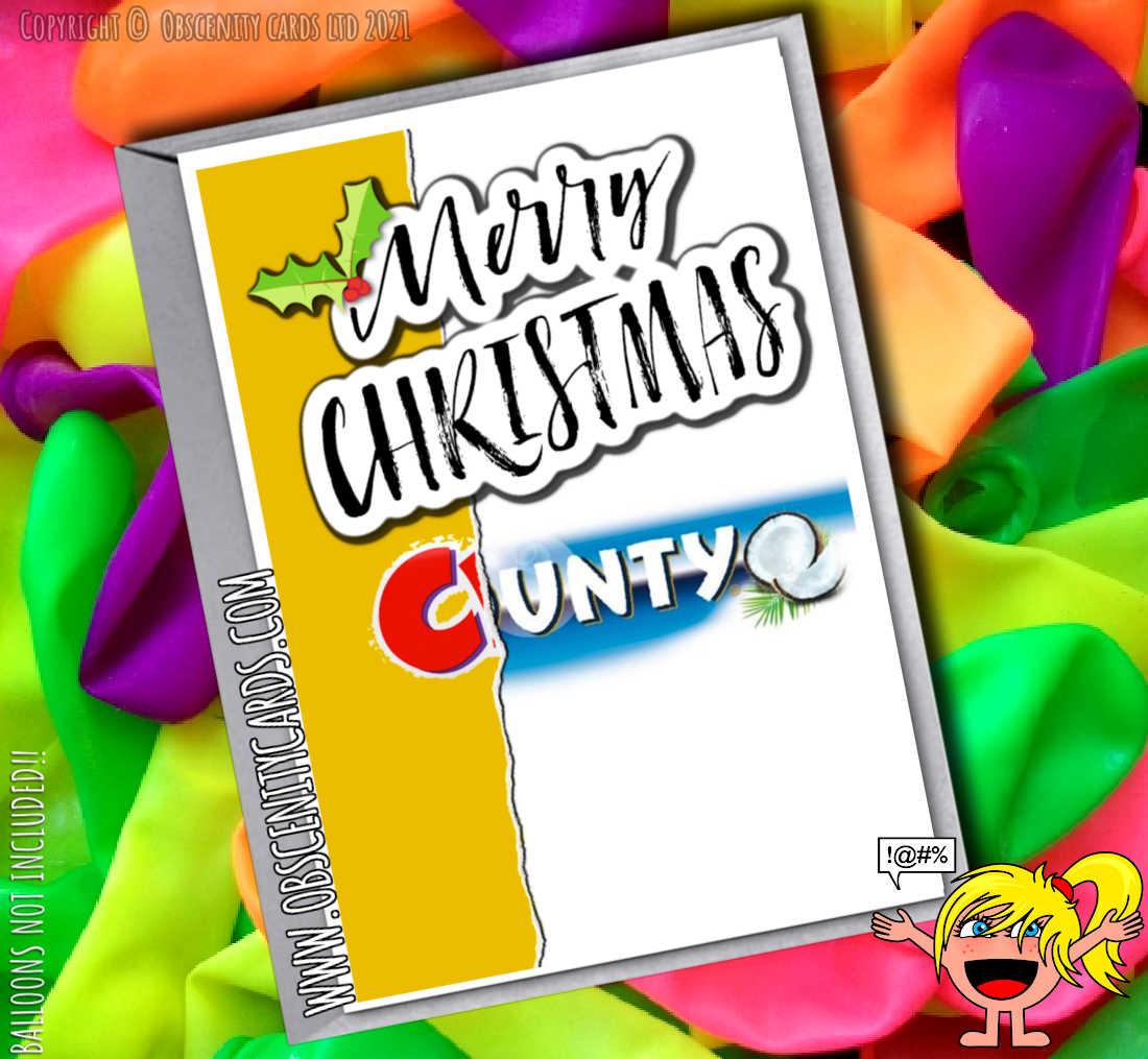 MERRY CHRISTMAS CUNTY CHOCOLATE WRAPPER FUNNY CARD