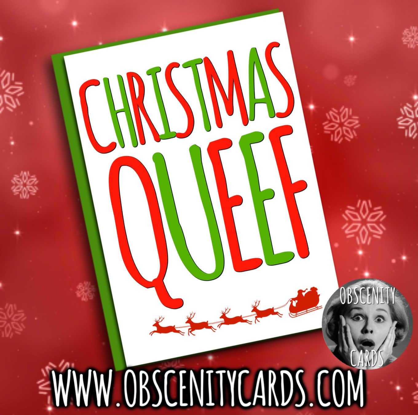 CHRISTMAS QUEEF FUNNY CHRISTMAS CARD