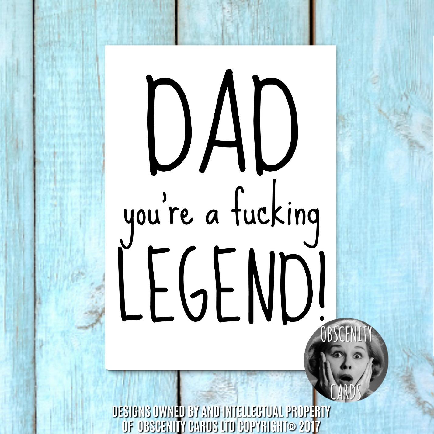 FUNNY FATHERS DAY CARDS. Obscene funny offensive birthday cards by Obscenity cards. Obscene Funny Cards, Pens, Party Hats, Key rings, Magnets, HATS Lighters & Loads More!