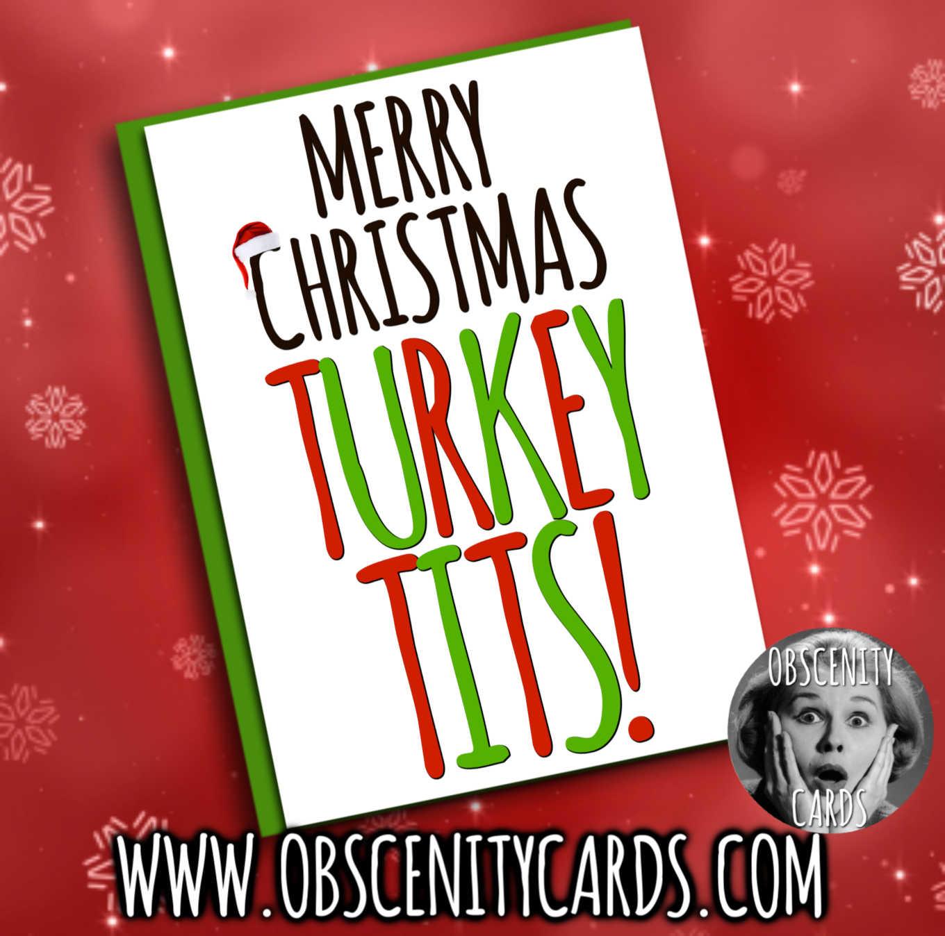MERRY CHRISTMAS TURKEY TITS CARD