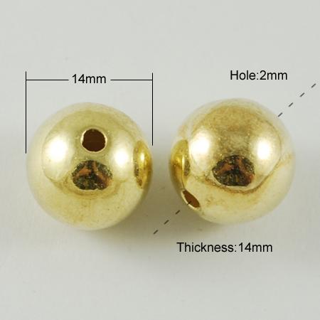 14mm Round Acrylic - Gold Colour