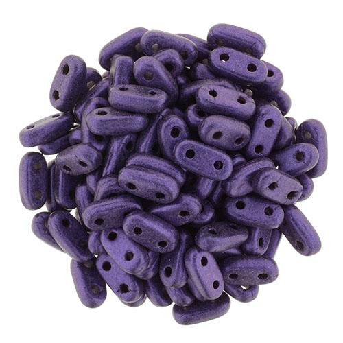 CzechMates Three Hole Beam Beads - Metallic Suede Purple