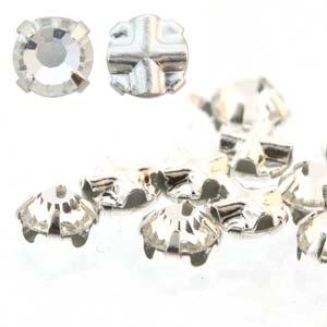 3mm Rose Montees - Crystal in Silver Plate Setting (SS10)