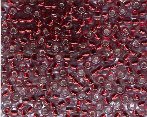 Miyuki Seed Beads 6/0 in Dark Red Trans. Silver Lined