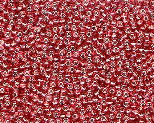 Miyuki Seed Beads 8/0 in Christmas Red Trans. Silver Lined