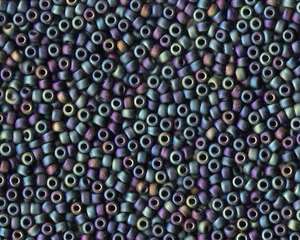 Miyuki Seed Beads 8/0 in Black Opaque Matte AB