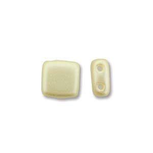 6mm Czech Mates Two Hole Tile in Pastel Cream
