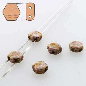 6mm Two Hole HoneyComb Beads in Senegal Purple