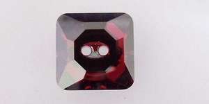 16mm Swarovski  Square Button in Crystal Red Magma M