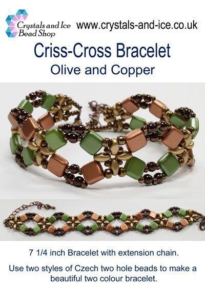 Criss Cross Bracelet Kit - Olive and Copper