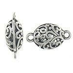 17x14x9mm Oval Filigree Connector in Ant. Silver Plated