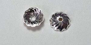 7mm Fluted Bead Cap in Silver Plate