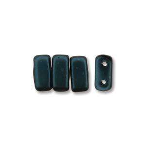 3x6mm Czech Mates Two Hole Brick in Pastel Dark Turquoise