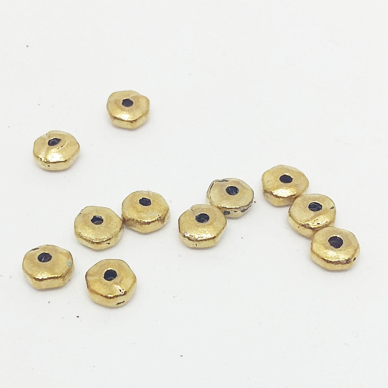 5x4.5mm Hammered Rondelle - Gold Plated