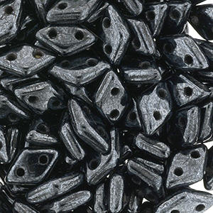 CzechMates Two Hole Diamond Beads - Hematite