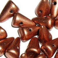 5 x 8mm Czech Glass Spikes - Silky Copper