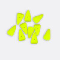 5 x 8mm Czech Glass Spikes - Bright Neon Yellow
