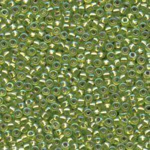 Miyuki Seed Beads 8/0 in Lime Green Trans Silver Lined AB