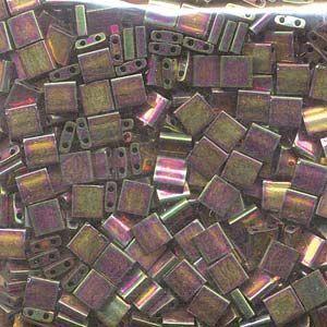 5mm Miyuki Tila Beads in Metallic Iris Luster