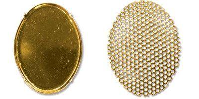 Oval Gold Plate Sieve Brooch