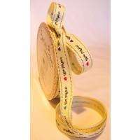 16mm Ivory ?Crafted With? Grosgrain Print Ribbon