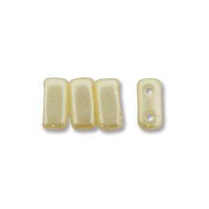 3x6mm Czech Mates Two Hole Brick in Pastel Cream
