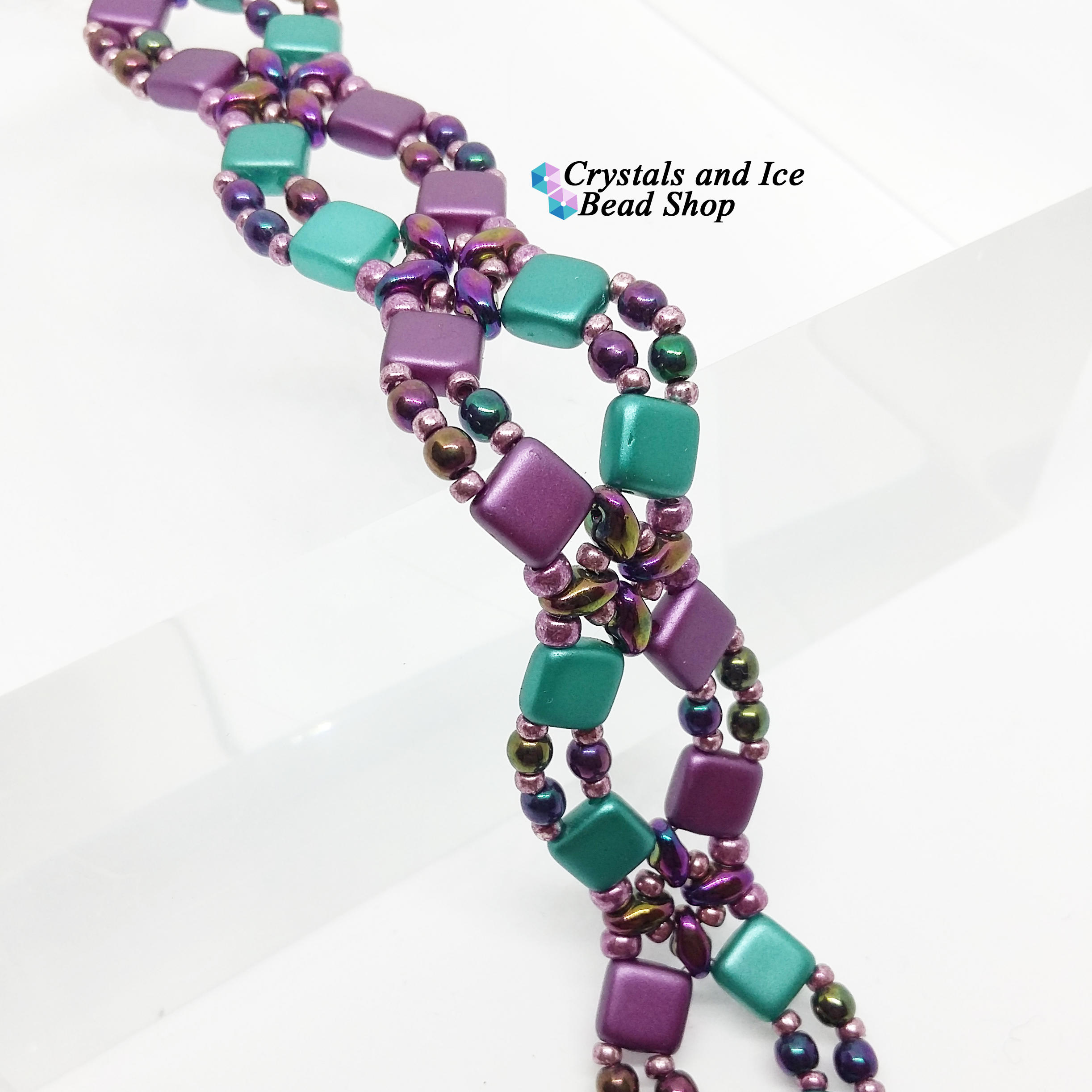 Criss Cross Bracelet Kit - Purple and Teal