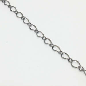 5mm Hammered Long and Short Curb Chain - Gunmetal
