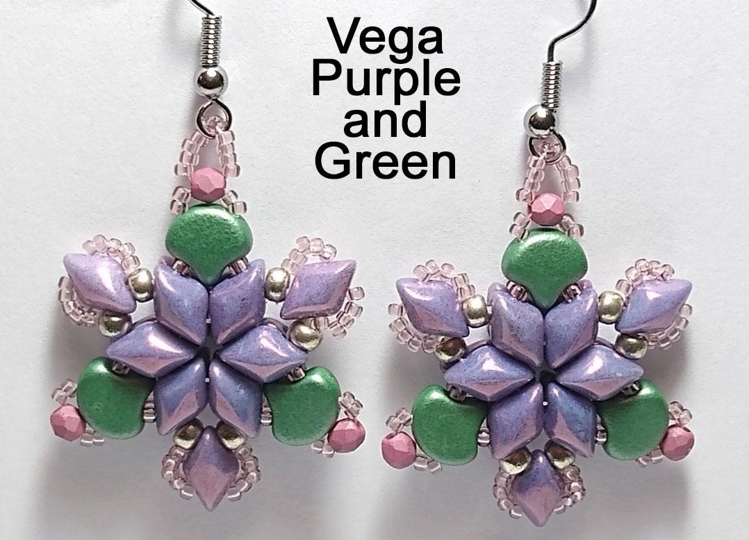 Trefoil leaf Earrings Kit - Vega Purple and Green