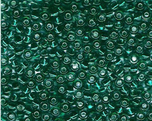 Miyuki Seed Beads 6/0 in Emerald Green Trans. Silver Lined