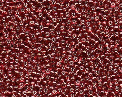 Miyuki Seed Beads 8/0 in Dark Red Trans. Silver Lined