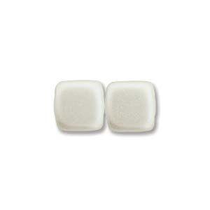6mm Czech Mates Two Hole Tile in Pastel White