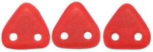 Czech Mates Two Hole 6mm Triangle in Matte Opaque Red