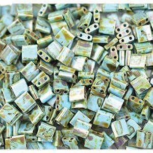 5mm Miyuki Tila Beads in Seafoam Green Matte Picasso