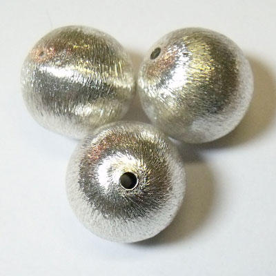 15mm Brushed Silver Plated Round