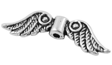 23x7mm Angel Wing - Antique Silver Plate