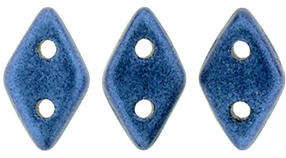 CzechMates Two Hole Diamond Beads - Metallic Suede Blue