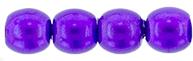 3mm Czech Glass Round Beads in Violet Transparent Pearl