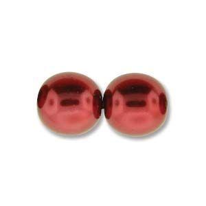 8mm Czech Glass Pearl in Christmas Red
