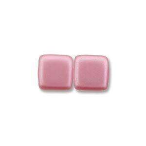 6mm Czech Mates Two Hole Tile in Pastel Pink