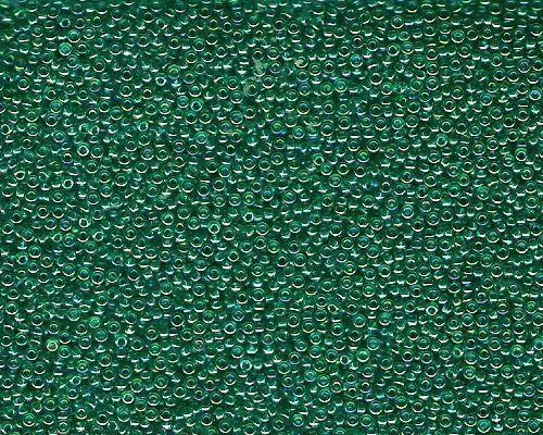 Miyuki Seed Beads 15/0 in Green/Blue/Gold Trans. Rainbow