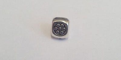 5mm Triangular Patterned Spacer Bead - Silver Plated