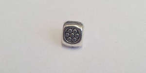 5mm Triangular Patterned Spacer Bead - Silver Plated