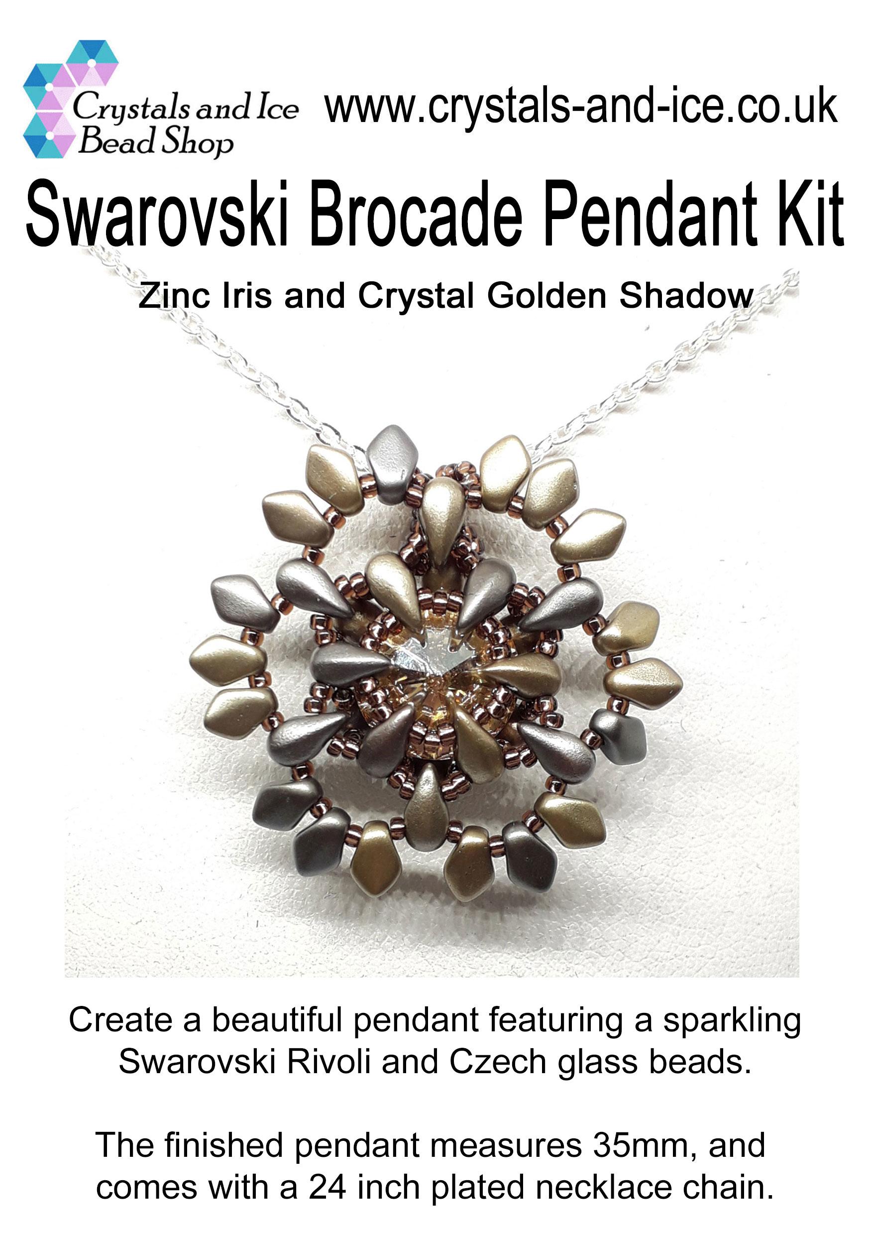 Brocade Pendant Kit - Zinc Iris and Crystal Golden Shadow