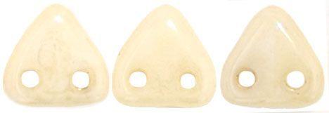 Czech Mates Two Hole 6mm Triangle in Opaque in Luster Champagne
