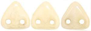 Czech Mates Two Hole 6mm Triangle in Opaque in Luster Champagne