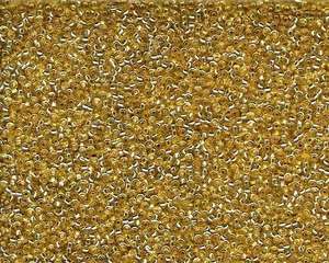 Miyuki Seed Beads 15/0 in Gold Trans. Silver Lined