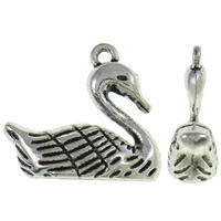 22x19x8mm Swan Charm - Ant. Silver Plate